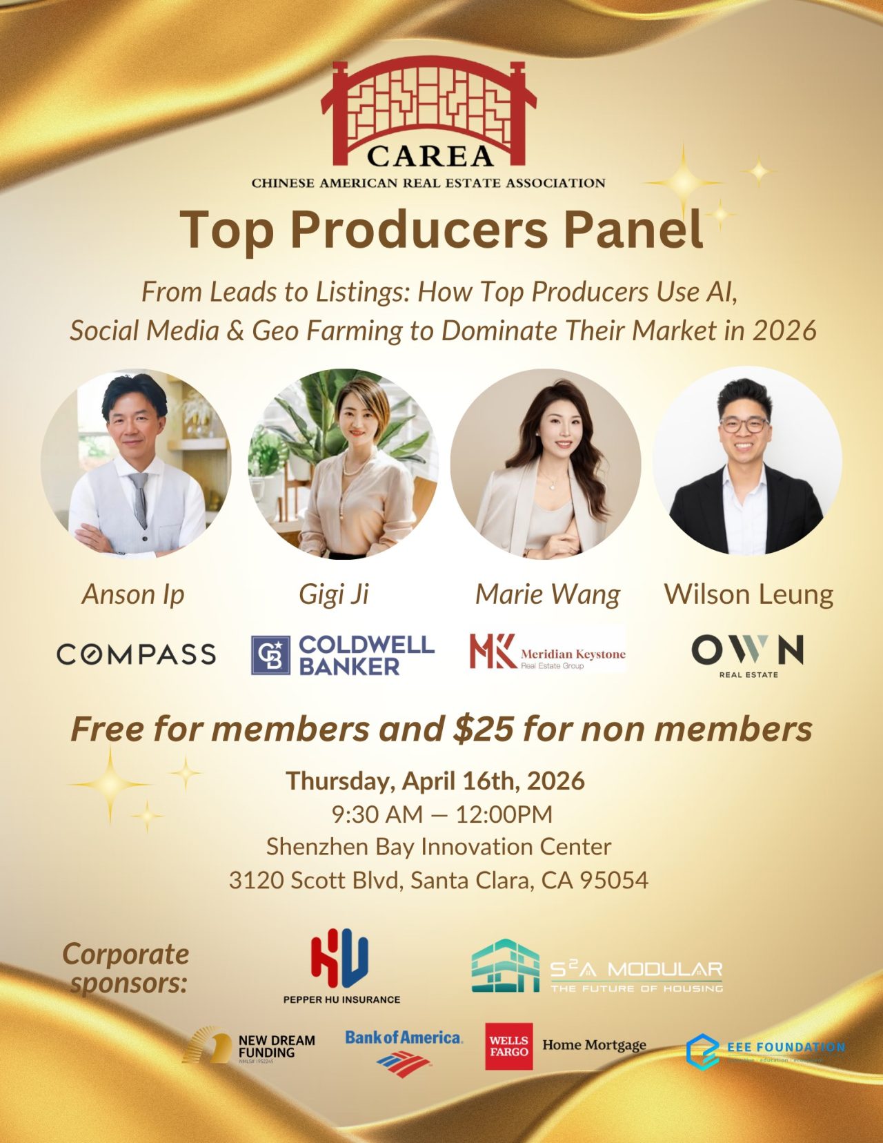 Top Producers Panel | CAREA - CAREA - Chinese American Real Estate ...